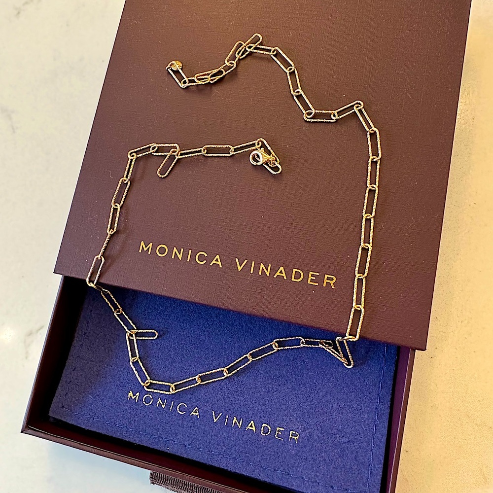 Monica Vinader rose gold necklace